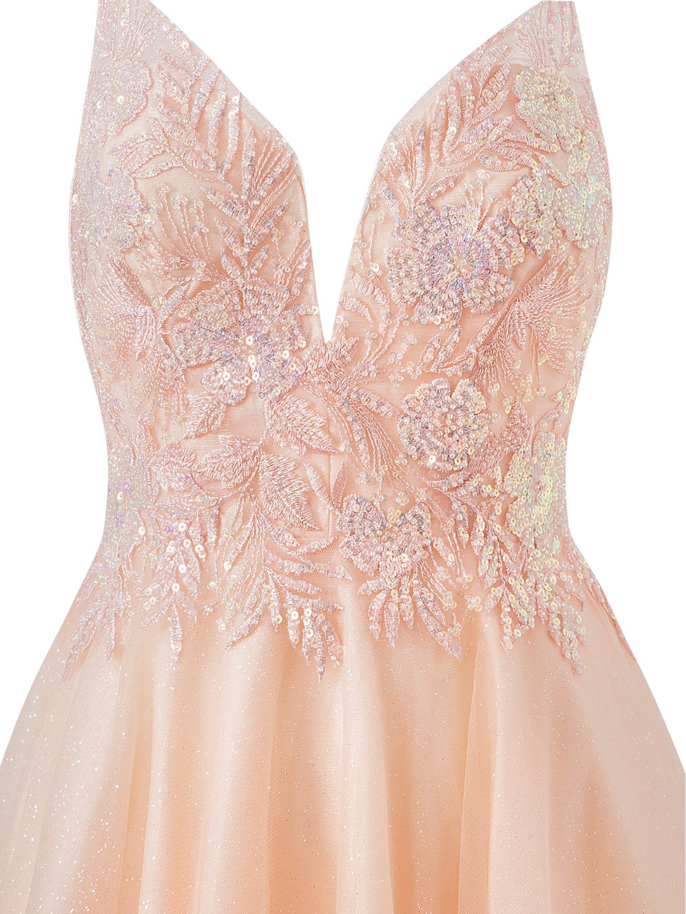 Grace A-Line Short Spaghetti-Strap Glittery Tulle Homecoming Dress