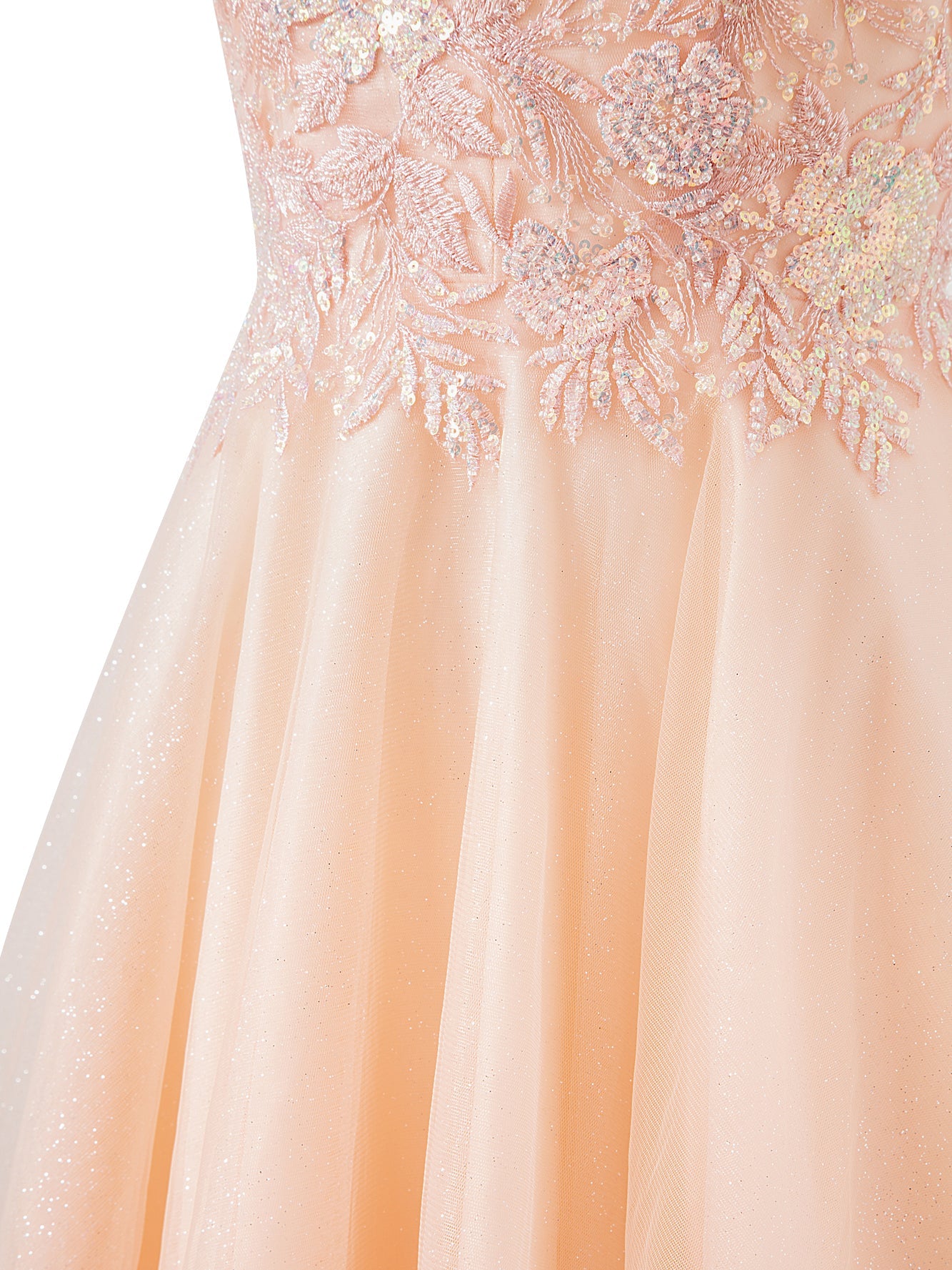 Grace A-Line Short Spaghetti-Strap Glittery Tulle Homecoming Dress