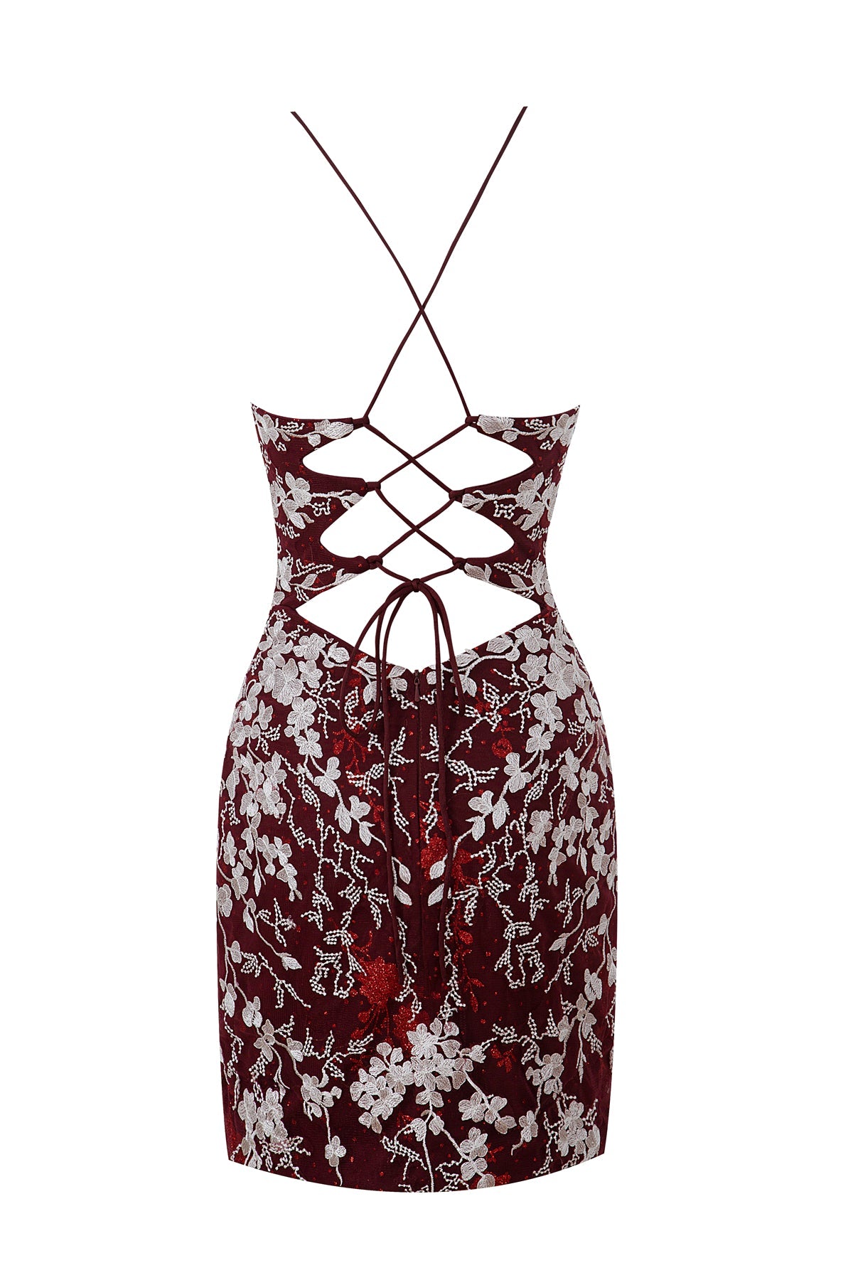 Savannah Sheath Short Spaghetti Strap Lace Homecoming Dress