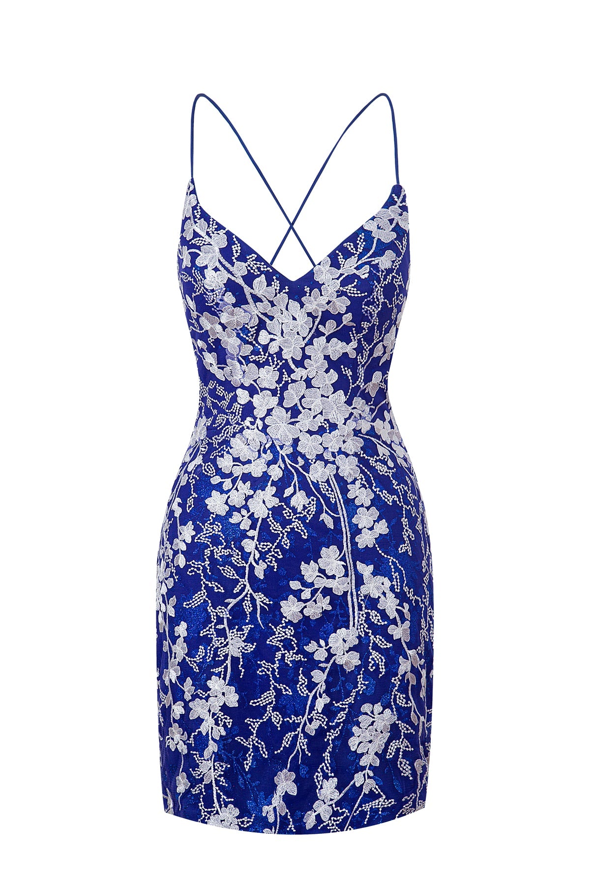 Savannah Sheath Short Spaghetti Strap Lace Homecoming Dress