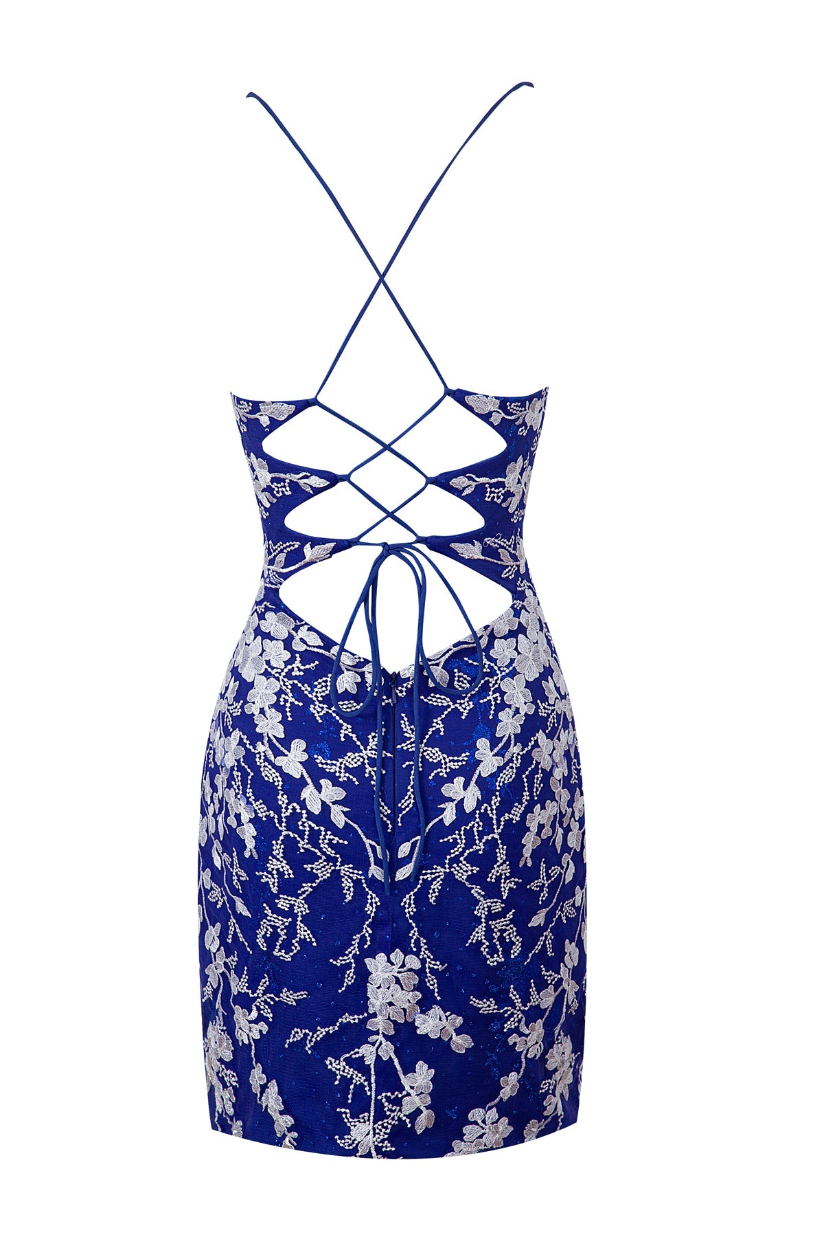 Savannah Sheath Short Spaghetti Strap Lace Homecoming Dress