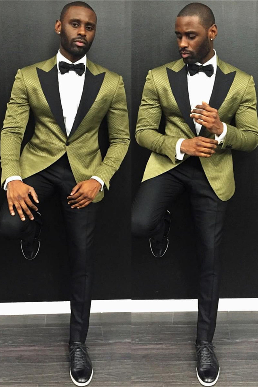 Newinlook New Black Lapel One-Button Bespoke Formal Dinner Suit for Men