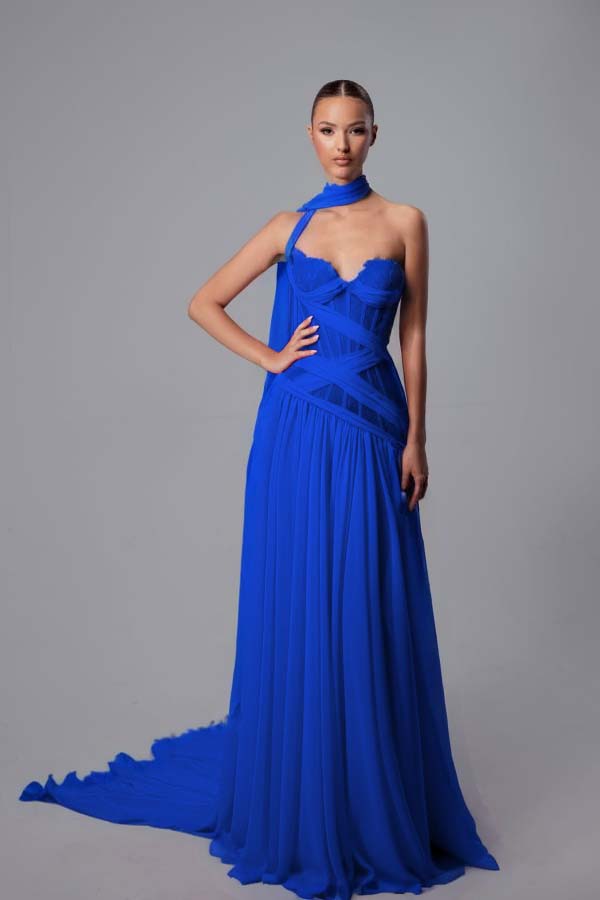 Strapless Sweetheart Sleeveless Long Formal Dress With Pleated