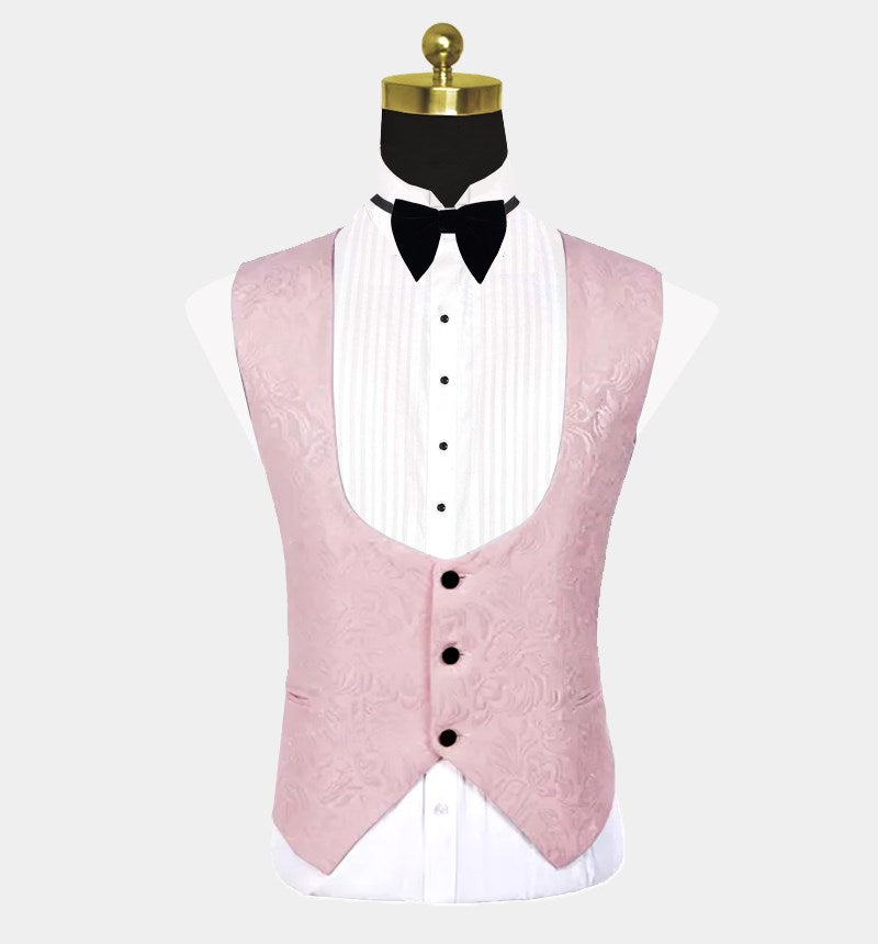 Newinlook Reception Suit - Pink Jacquard Tuxedo on Sale for Groom