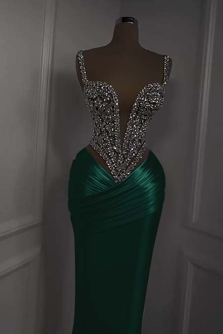 Spaghetti Strap Sweetheart Sleeveless Long Formal Dress With Beading