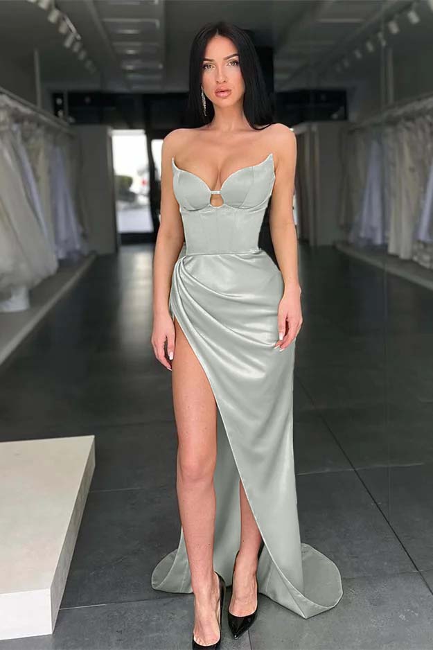 Newinlook Light Green Mermaid Sweetheart Evening Dress With Split
