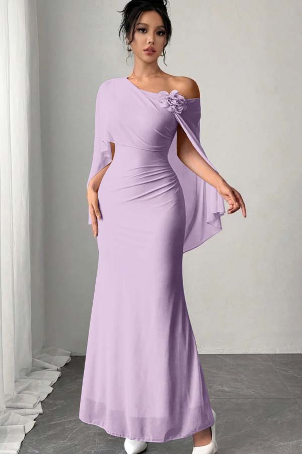 Chic Sleeveless Mermaid Long Formal Dress With Pleated Appliques