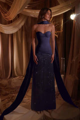 Sweetheart Strapless Sleeveless Long Formal Dress With Beading