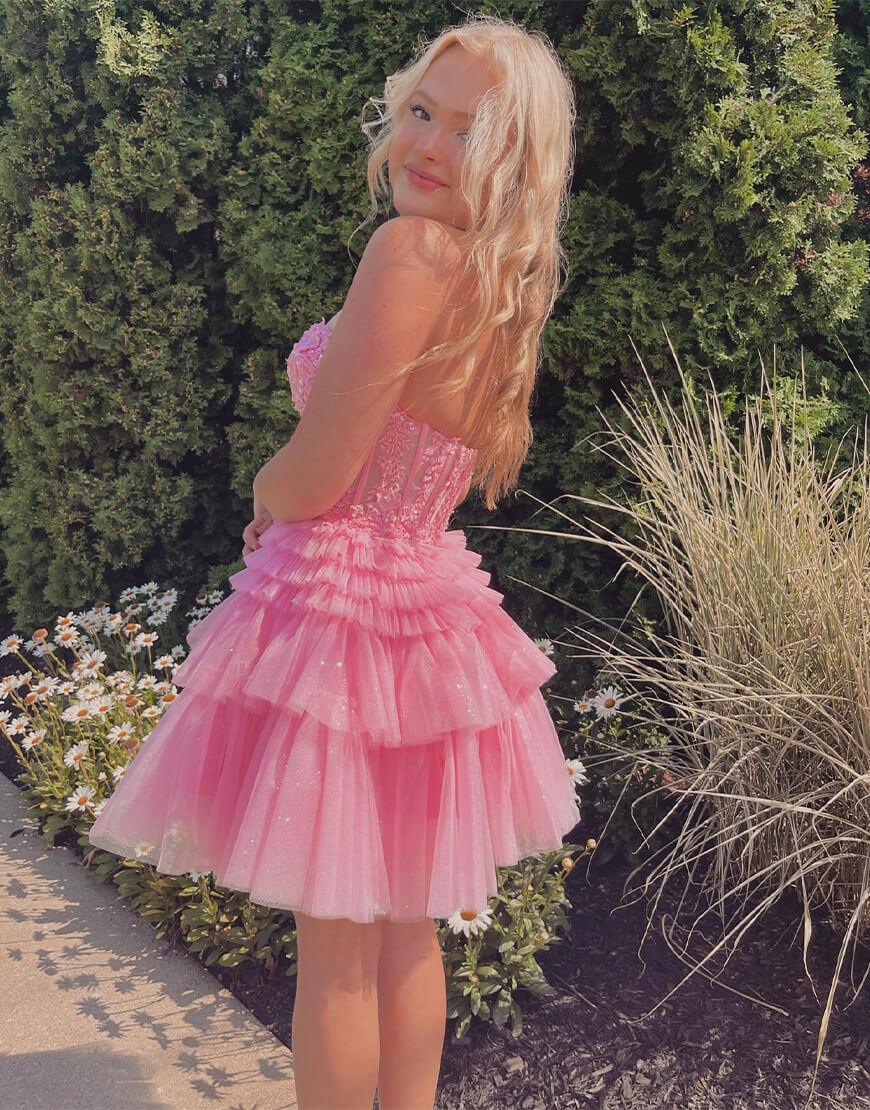 Ivy A-Line Sweetheart Lace Short Stylish Homecoming Dress