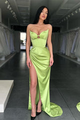 Newinlook Light Green Mermaid Sweetheart Evening Dress With Split