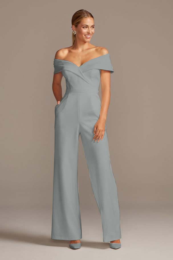 Newinlook Graceful White Off-the-Shoulder Sleeveless Strapless Long Jump Suit