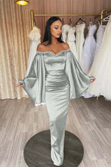Newinlook Black Ruffle Sleeves Mermaid Long Evening Dress With Beads