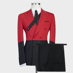 Newinlook Stylish Red Double-Breasted Wedding Suit Inspired by David Beckham