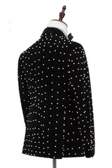 Newinlook Gorgeous Casual Black Prom Outfit with Peaked Lapel for Men