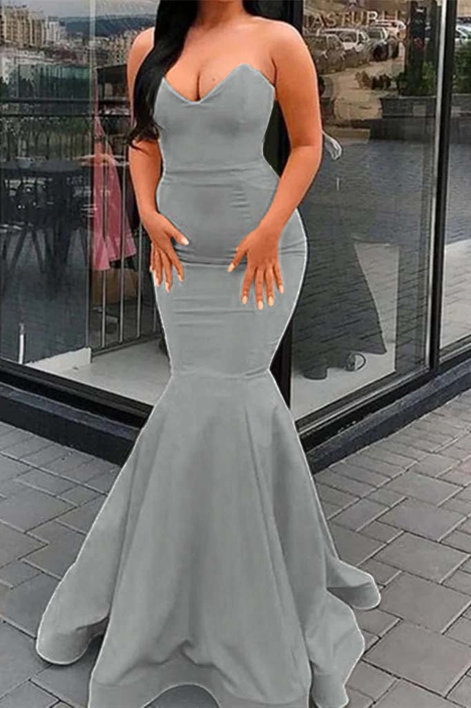 Newinlook Sweetheart Mermaid Yellow Evening Dress
