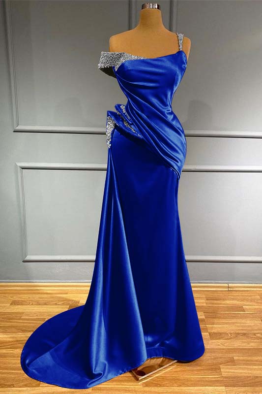 Long Off the Shoulder Mermaid Ruffles Formal Dress With Beading