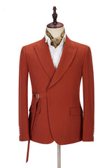 Newinlook New Arrival Orange Blazer for Groom with Peaked Lapel