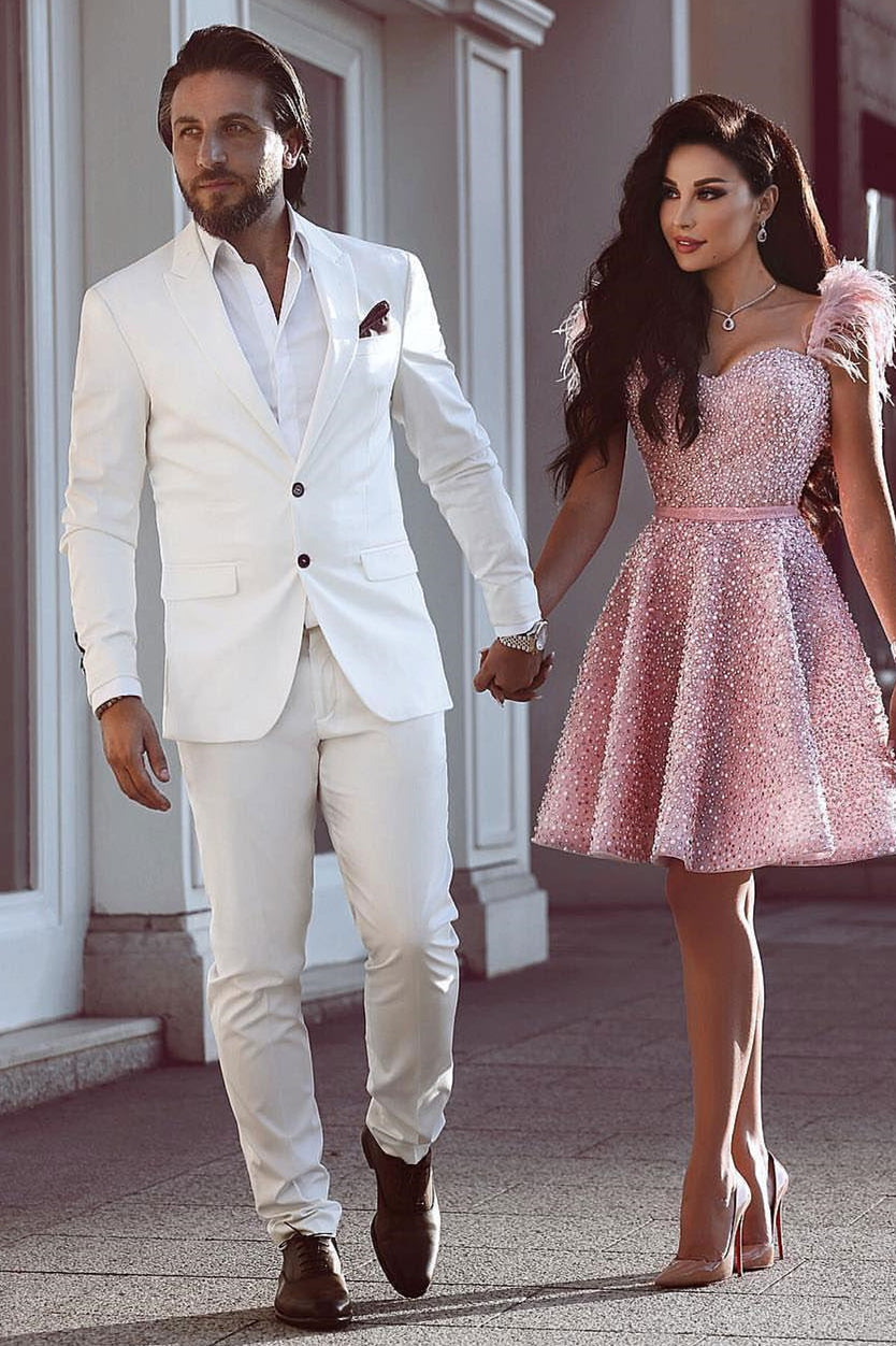 Newinlook White Dinner Suit - Slim Fit, Two Pieces for Mans Tuxedos