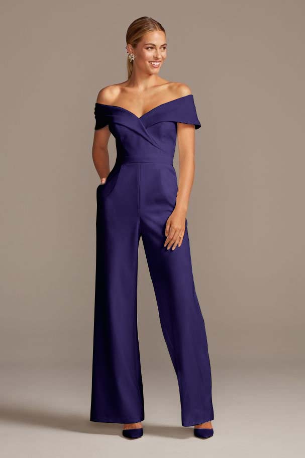 Newinlook Graceful White Off-the-Shoulder Sleeveless Strapless Long Jump Suit