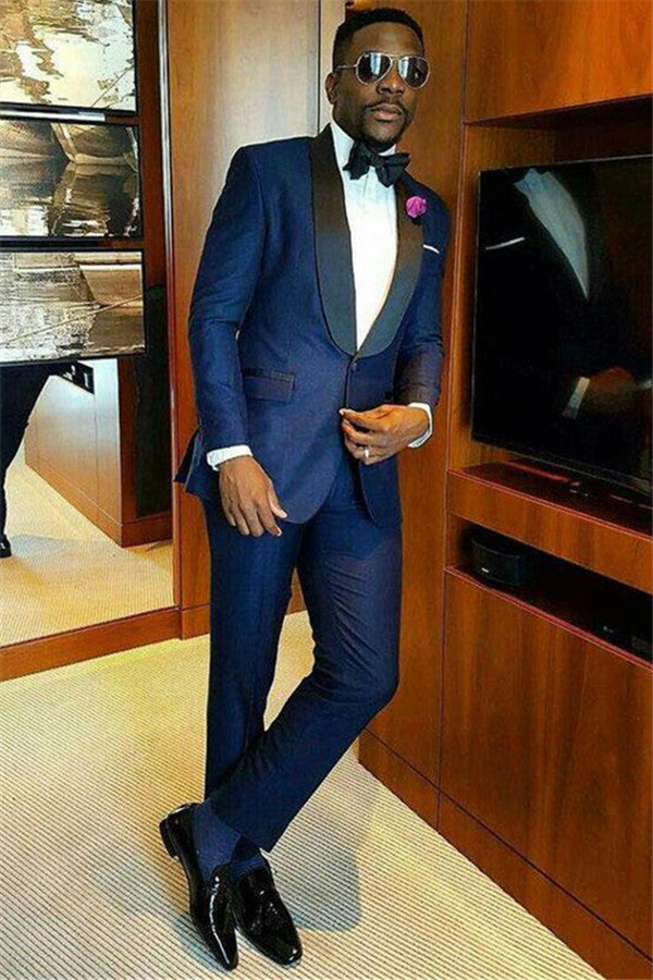 Newinlook Joshua Navy Blue Bespoke Shawl Lapel Wedding Suit