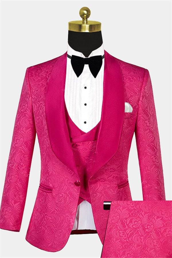 Newinlook Best One-Button Pink Wedding Suit for Groom