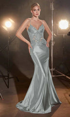 Spaghetti Strap Sleeveless Long Mermaid Formal Dress With Appliques