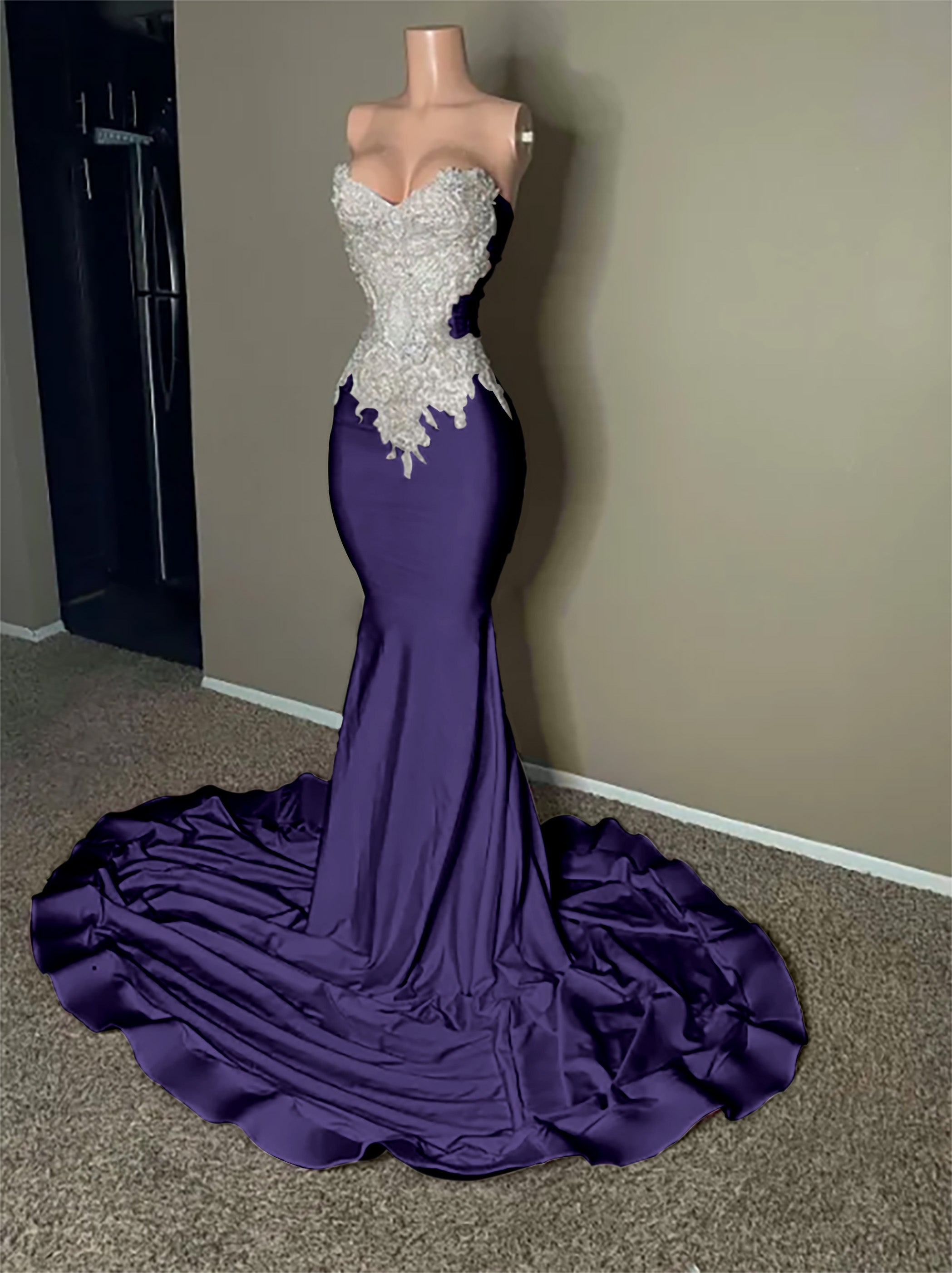 Stunning Pink Sleeveless Strapless Mermaid Long Formal Dress With Embroidery
