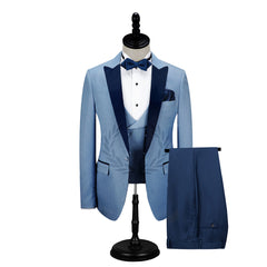 Newinlook Fashionable Dark Navy Blue Tuxedo with Peak Lapel for Wedding and Prom