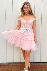 Sadie A-Line Tulle Tiered Short Homecoming Dress
