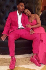 Newinlook Notched Lapel Prom Suit - William Party Bespoke for Man, Fuchsia