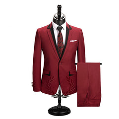 Newinlook Popular Red Tuxedo Suit with Notched Lapel for Groom