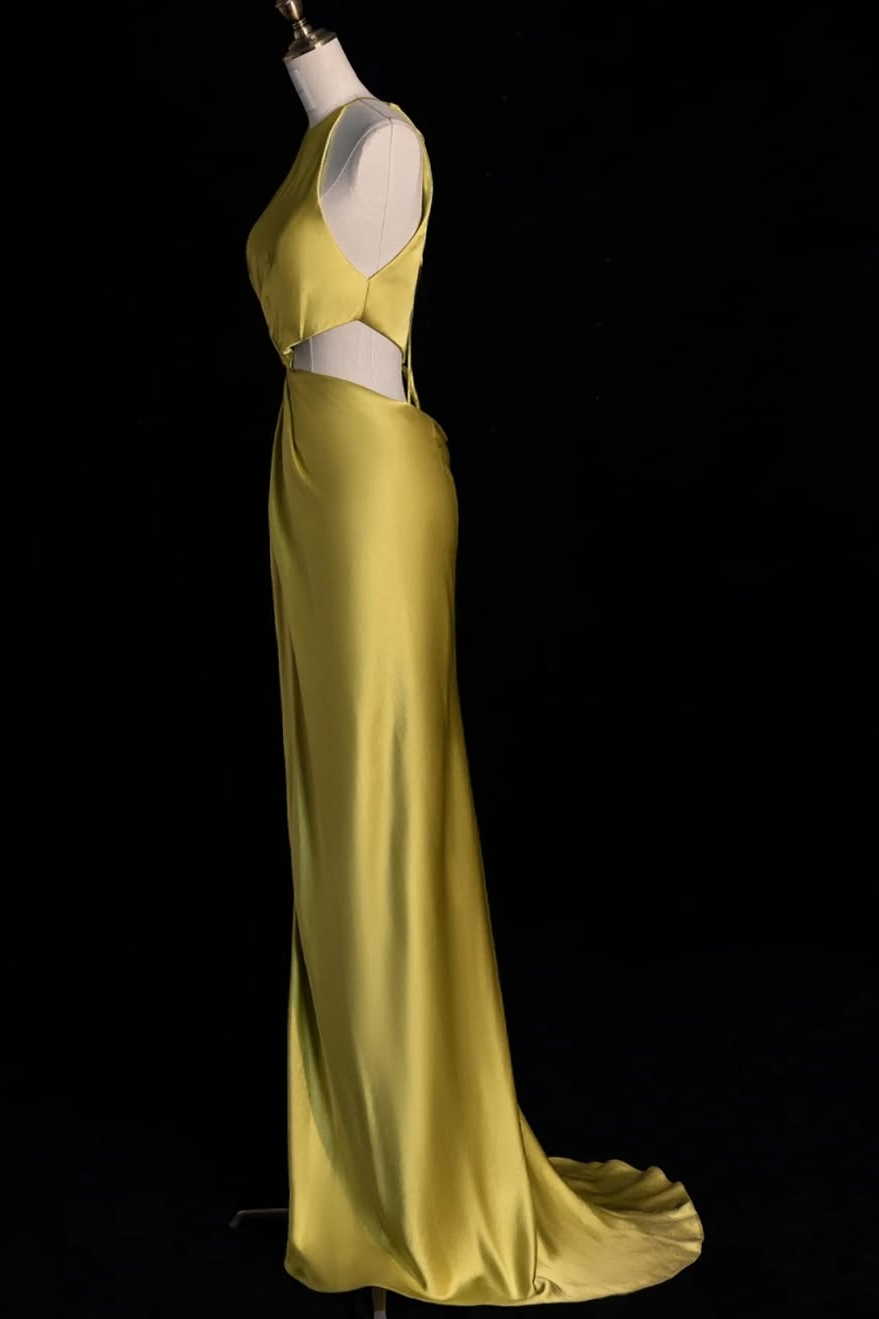 Spaghetti Strap Sleeveless Split Long Formal Dress With Pleated