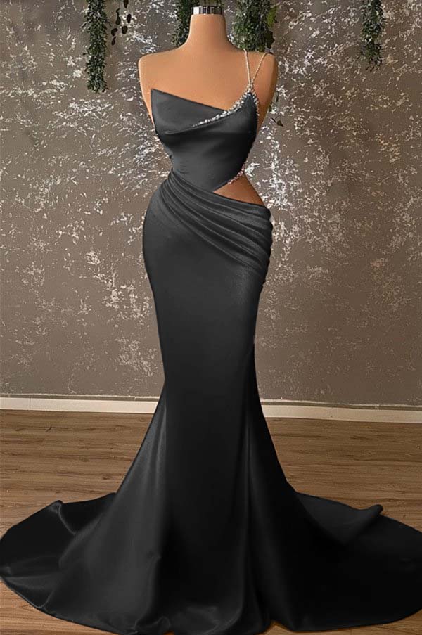 Newinlook Glamorous Red Mermaid Spaghetti Strap Evening Dress