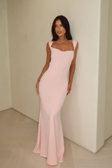 Stunning Straps Sleeveless Long Mermaid Formal Dress With Pleated
