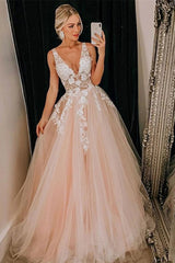 Newinlook V-Neck Sleeveless Evening Dress Tulle