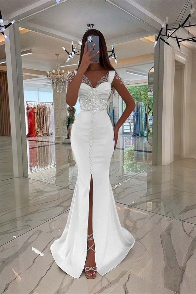 Amazing Mint Green Cap Sleeves Formal Dress Long Front Slit With Buttons Beads
