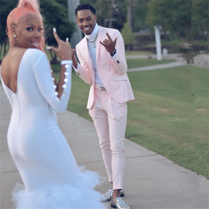 Newinlook Best-Fit Pink Bespoke Wedding Suit for Groom