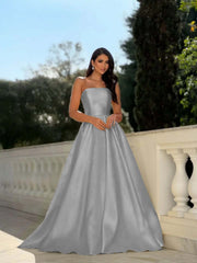 Chic Strapless Sleeveless Long A Line Formal Dress With Pleated