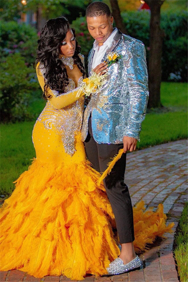 Newinlook Elegant Green Lapel Custom Wedding Suits with White Jacquard, One Button