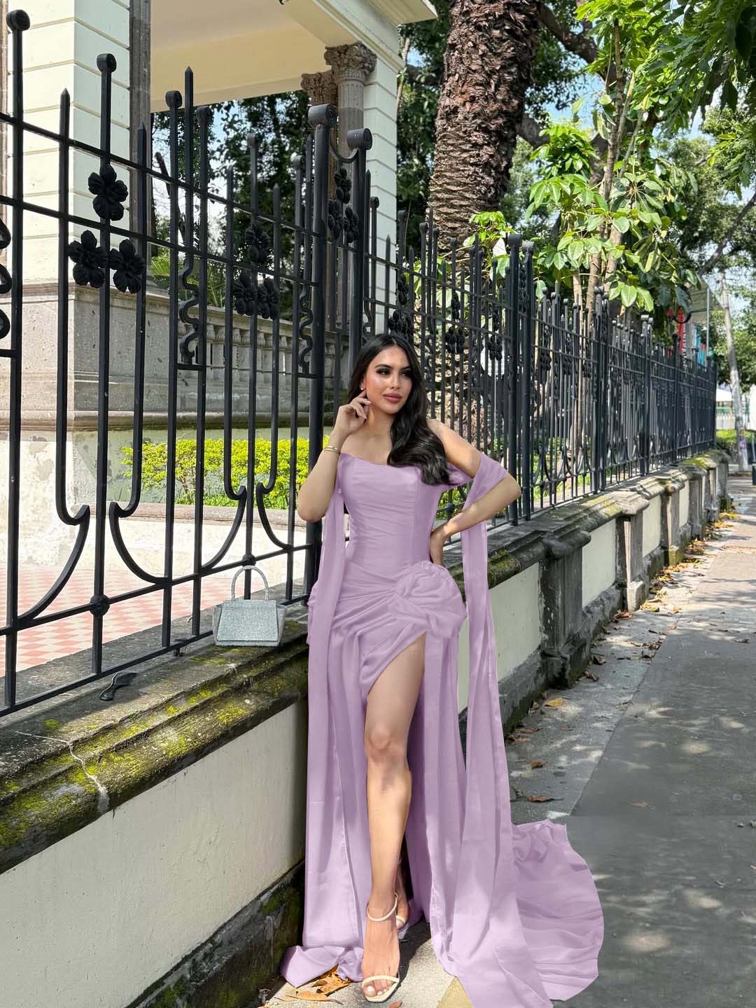 Strapless Sleeveless Long Mermaid Formal Dress With Split Pleated