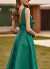 V-Neck Sleeveless A-Line Princess Mother Of The Bride Dress With Side Split