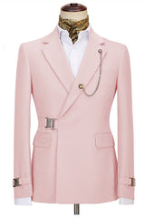 Carter Latest Pink Notched Lapel Special Closure Two Pieces Business Men’s Suits