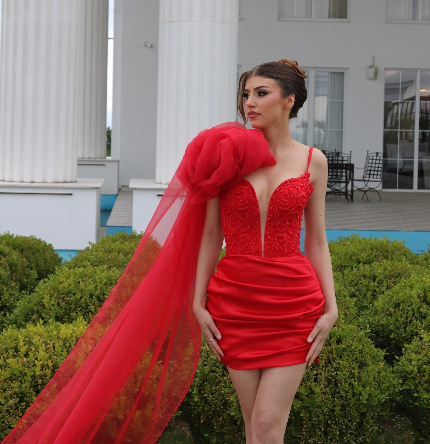 Adorable Short Column V-Neck Sleeveless Flowy Satin Red Prom Dress Newinlook Adorable Short Column V-Neck Sleeveless Flowy Satin Red Prom Dress Newinlook