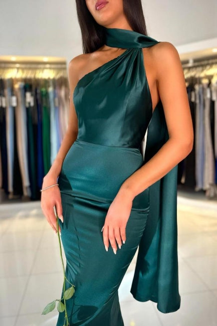 Sexy Dark Green Sleeveless High neck mermaid Prom Dress