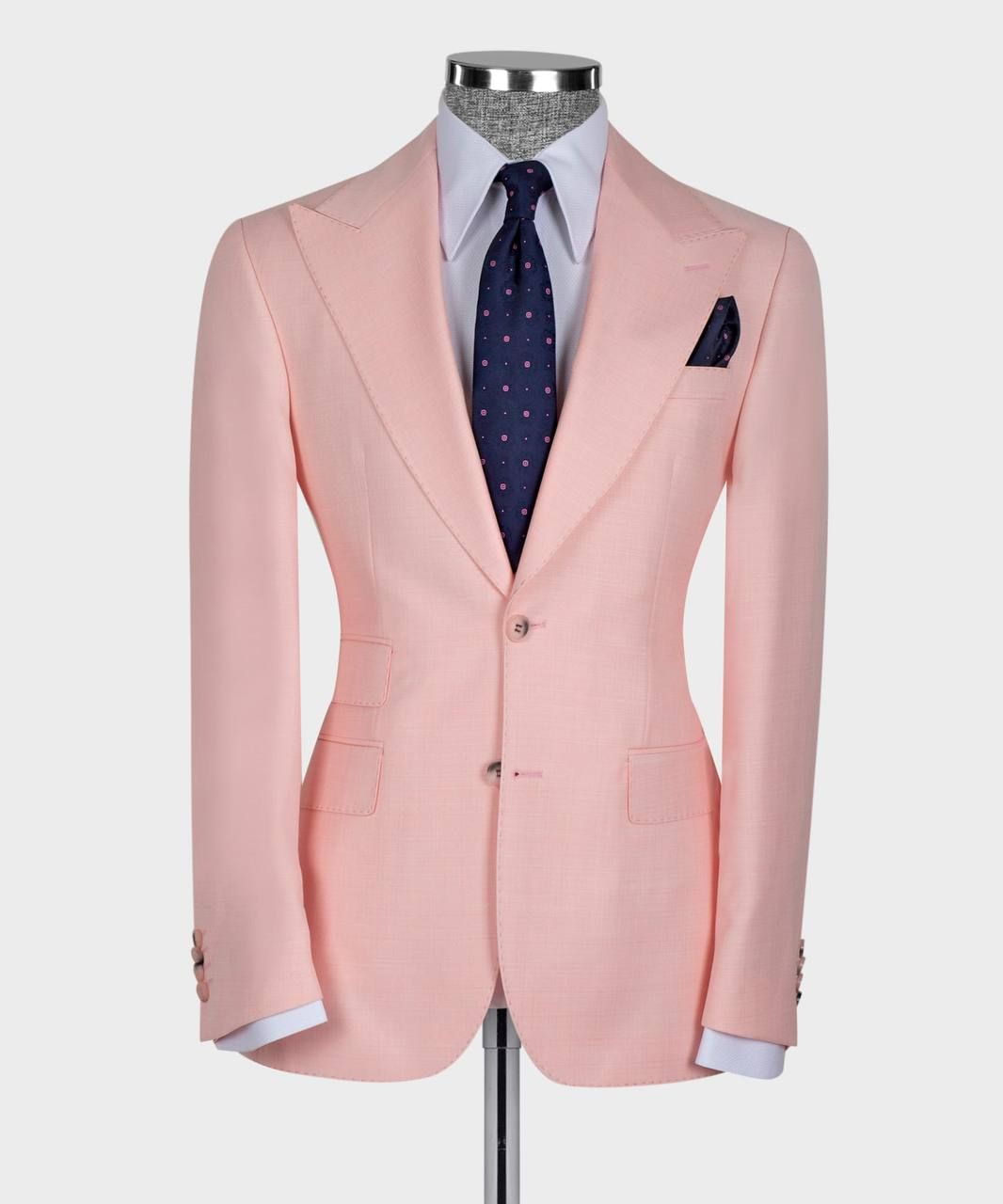 Ian Latest Pink Three-Piece Slim Fit Fashionable Men’s Suit