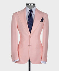 Ian Latest Pink Three-Piece Slim Fit Fashionable Men’s Suit