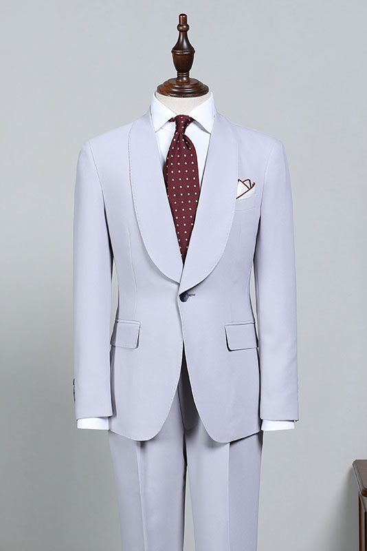 Ivan Fashionable Blue Two Pieces Custom Wedding Suit for Grooms