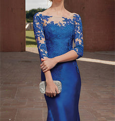 Long-Sleeved Mermaid/Trumpet Mother of the Bride Lace Dresses