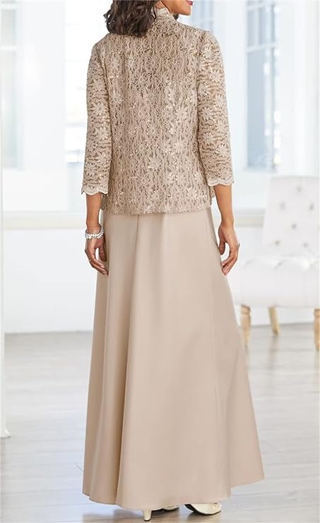 Floor-Length Mother of the Bride Gown with Spaghetti Strap Sheath/Column Design