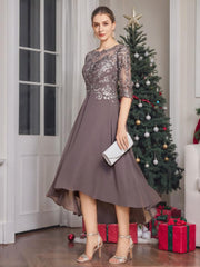 Asymmetrical Scoop A-Line Mother of the Bride Princess Dresses